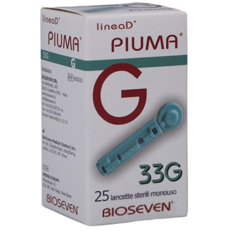 LANCETTE PUNGIDITO LINEA D PIUMA GAUGE 33 25 PEZZI LANCETTE PUNGIDITO LINEA D PIUMA GAUGE 33 25 PEZZI