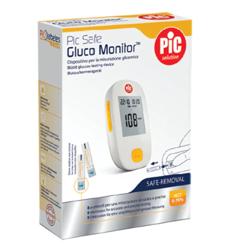GLUCOMETRO CON MONITOR PIC GLUCO SAFE 1 PEZZO