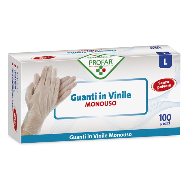 PROFAR GUANTO IN VINILE SENZA POLVERE L 100 PEZZI PROFAR GUANTO IN VINILE SENZA POLVERE L 100 PEZZI
