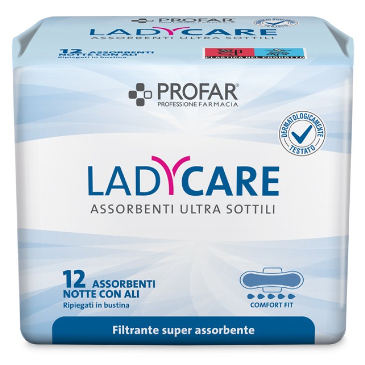 LADYCARE ASSORBENTI NOTTE CON ALI 12 PEZZI PROFAR LADYCARE ASSORBENTI NOTTE CON ALI 12 PEZZI PROFAR