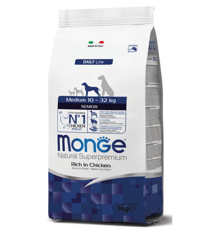 V MONGE DOG M SENIOR POLLO 12KG