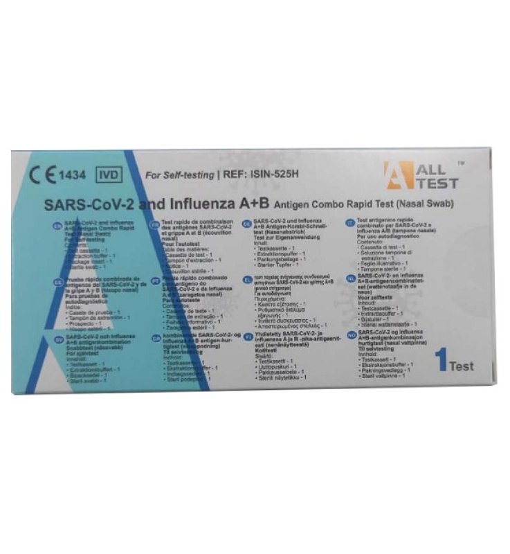 TEST ANTIGENICO RAPIDO COVID-19 ALLTEST AUTODIAGNOSTICO DETERMINAZIONE QUALITATIVA ANTIGENI SARS-COV-2 E INFLUENZA A+B IN TAMPONI NASALI