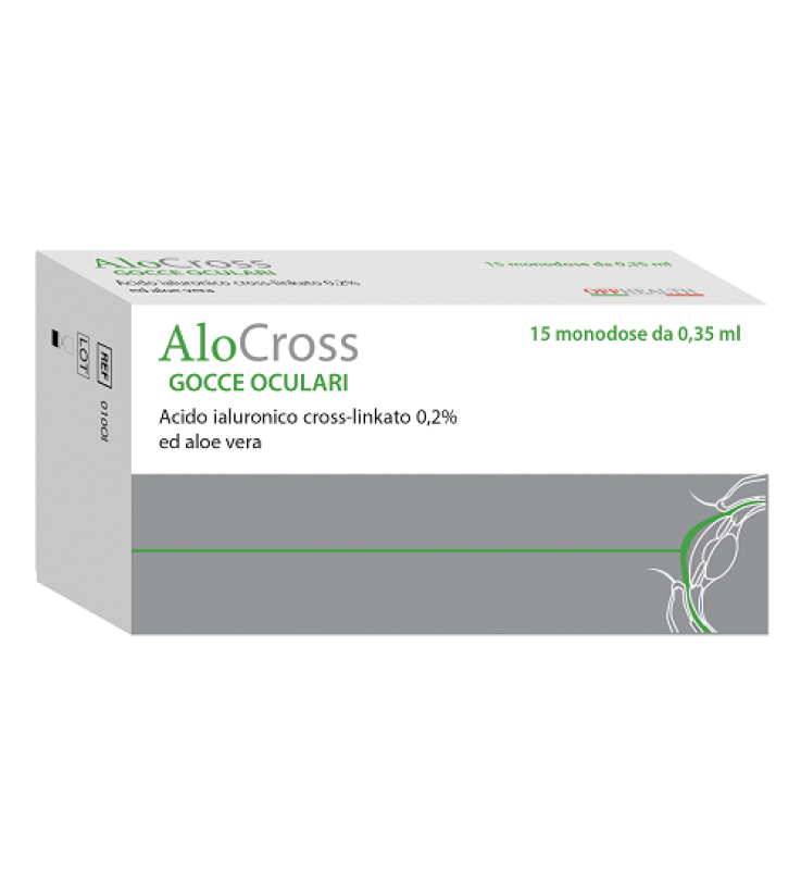 SOLUZIONE OFTALMICA LUBRIFICANTE A BASE DI ACIDO IALURONICOSALE SODICO CROSS LINKATO 0,20% ALOCROSS 15 OFTIOLI 0,35 ML