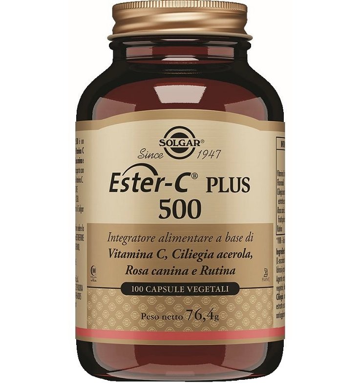 Solgar Ester-C Plus 500 | Vitamina C 1000 mg Non Acida con Acerola 100Cps Solgar Ester-C Plus 500 | Vitamina C 1000 mg Non Acida con Acerola 100Cps