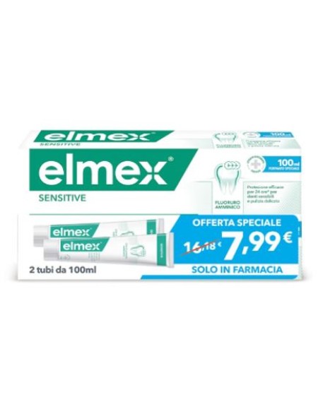 ELMEX DENTIFRICIO SENSITIVE TAGLIO PREZZO 2 PEZZI DA 100 ML