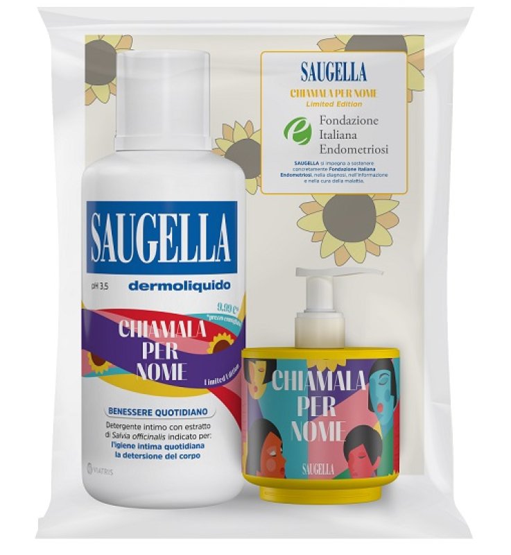 SAUGELLA BUNDLE DERMOLIQUIDO CHIAMALA PER NOME ENDOMETRIOSIPH 3,5 DETERGENTE INTIMO BENESSERE QUOTIDIANO 500ML + 150MLACTI 3 IN OMAGGIO