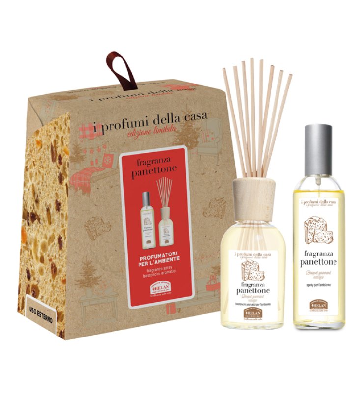 I PROFUMI DELLA CASA SET PANETTONE 1 SPRAY AMBIENTE 100 ML +BASTONCINI AROMATICI AMBIENTE 100 ML