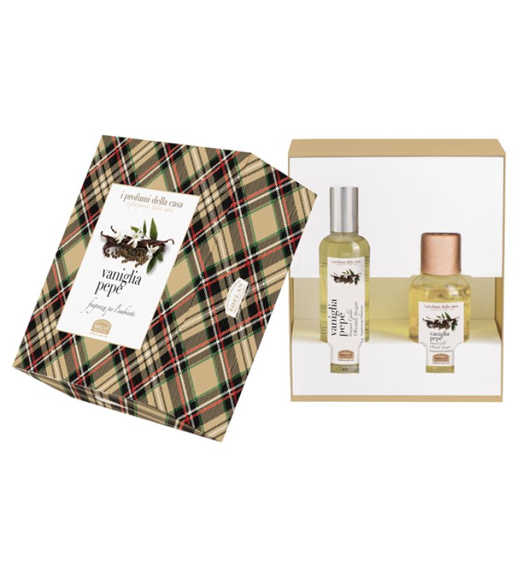 I PROFUMI DELLA CASA SET VANIGLIA PEPE 1 FRAGRANZA AMBIENTESPRAY 100 ML + BASTONCINI AROMATICI AMBIENTE 100 ML