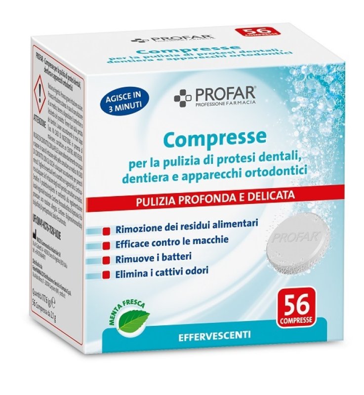 PROFAR COMPRESSE PULENTI PER DENTIERE E APPARECCHI 56 PEZZI