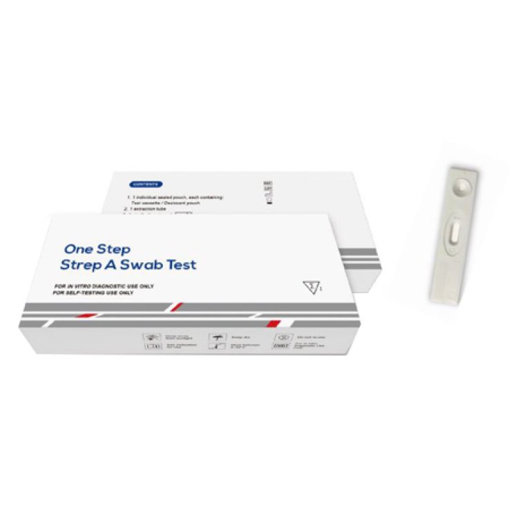 TEST ONE STEP STREP A DETERMINAZIONE QUALITATIVA ANTIGENI STREPTOCOCCO A IN TAMPONE FARINGEO AUTODIAGNOSTICO TEST ONE STEP STREP A DETERMINAZIONE QUALITATIVA ANTIGENI STREPTOCOCCO A IN TAMPONE FARINGEO AUTODIAGNOSTICO