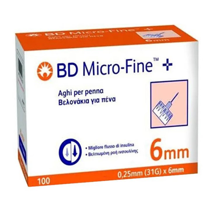 AGO PER PENNA DA INSULINA BD MICROFINE GAUGE 31 6MM 100 PEZZI AGO PER PENNA DA INSULINA BD MICROFINE GAUGE 31 6MM 100 PEZZI
