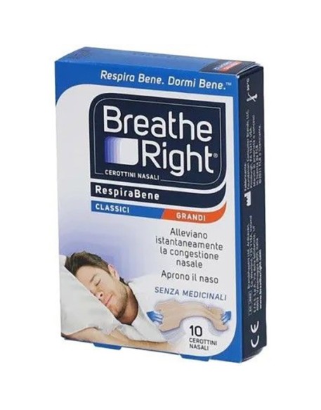 CEROTTI NASALI BREATH RIGHT CLASSICI GRANDI 10 PEZZI