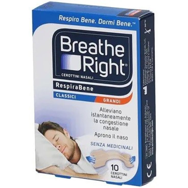 CEROTTI NASALI BREATH RIGHT CLASSICI GRANDI 10 PEZZI CEROTTI NASALI BREATH RIGHT CLASSICI GRANDI 10 PEZZI