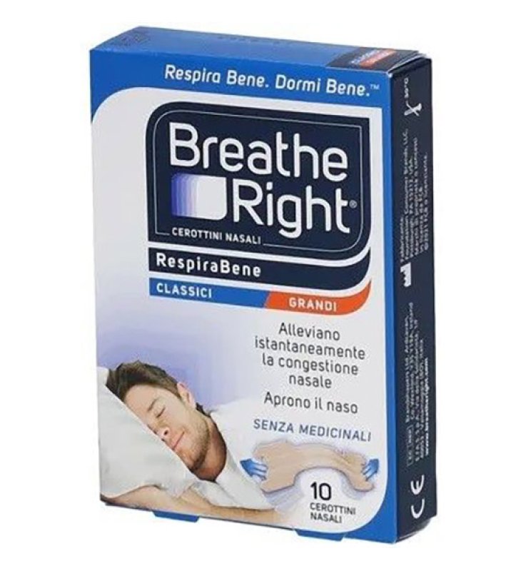 CEROTTI NASALI BREATH RIGHT CLASSICI GRANDI 10 PEZZI