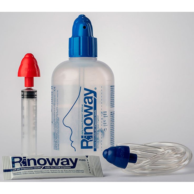 RINOWAY DOCCIA PER IRRIGAZIONE NASALE + 15 SALI ISOTONICI RINOWAY DOCCIA PER IRRIGAZIONE NASALE + 15 SALI ISOTONICI