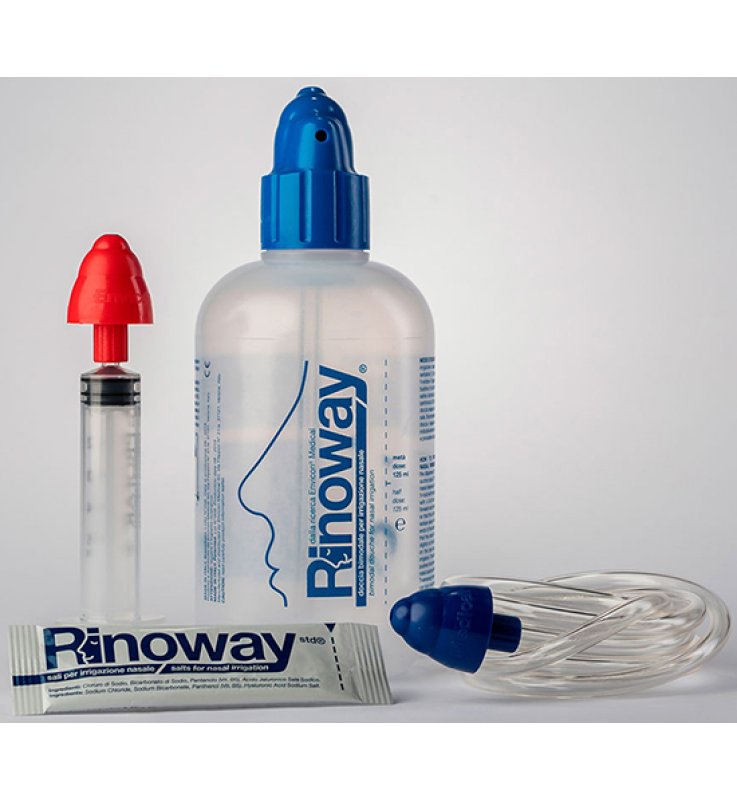 RINOWAY DOCCIA PER IRRIGAZIONE NASALE + 15 SALI ISOTONICI RINOWAY DOCCIA PER IRRIGAZIONE NASALE + 15 SALI ISOTONICI