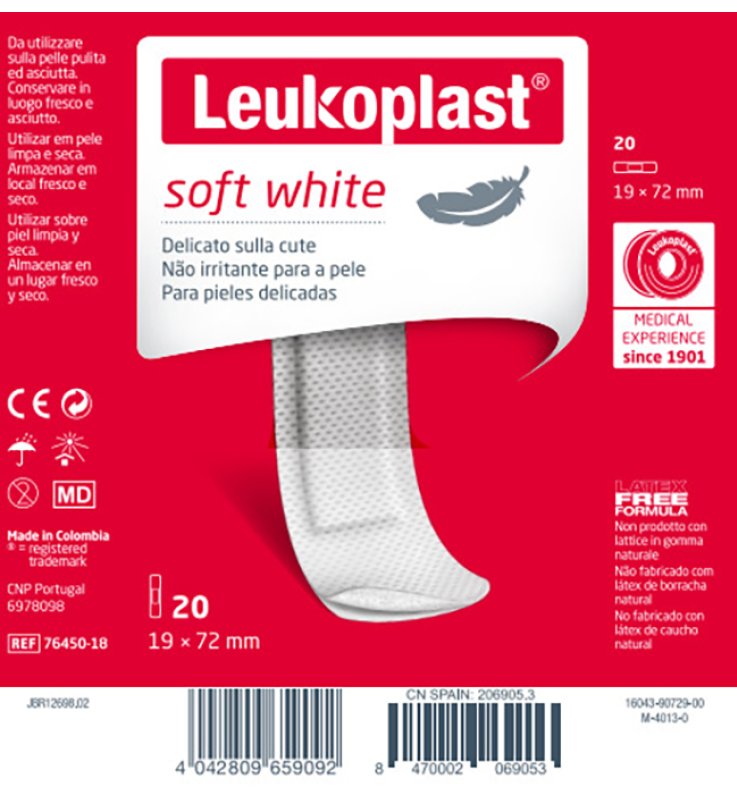 LEUKOPLAST SOFT WHITE72X19 20P