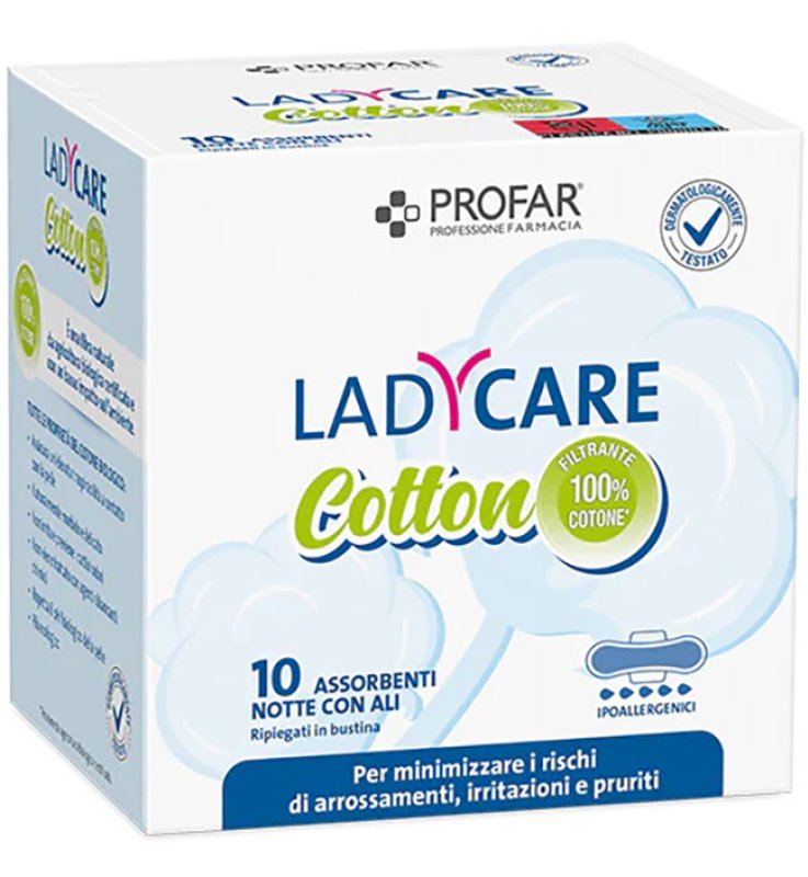 PROFAR LADY CARE ASSORBENTI BIO NOTTE CON ALI 10 PEZZI