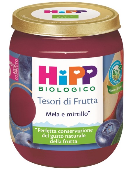 HIPP TESORI FRUTTA MELA/MIRTILLI
