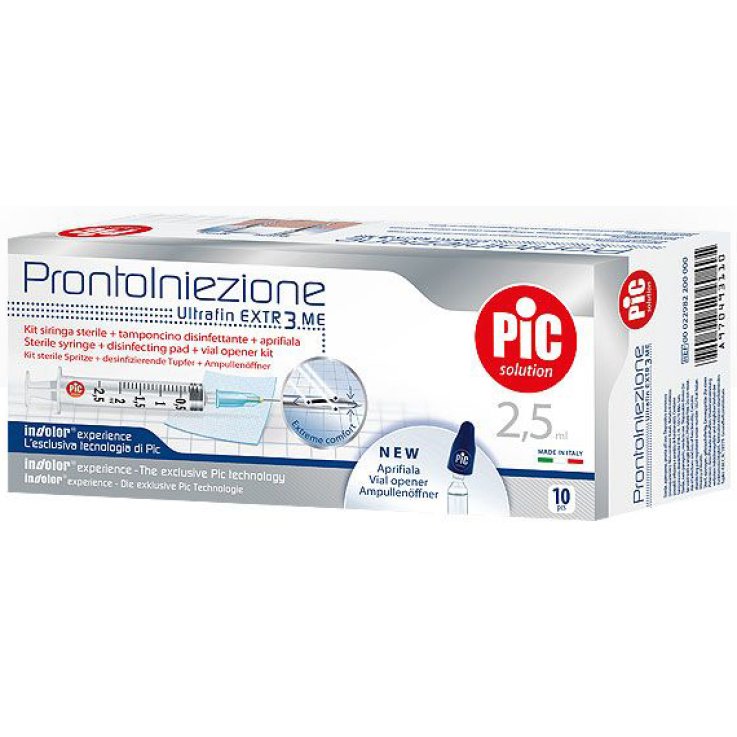 SIRINGA PIC SOLUTION PRONTO INIEZIONE 2,5 ML AGO GAUGE 23 11/4 10 PEZZI SIRINGA PIC SOLUTION PRONTO INIEZIONE 2,5 ML AGO GAUGE 23 11/4 10 PEZZI