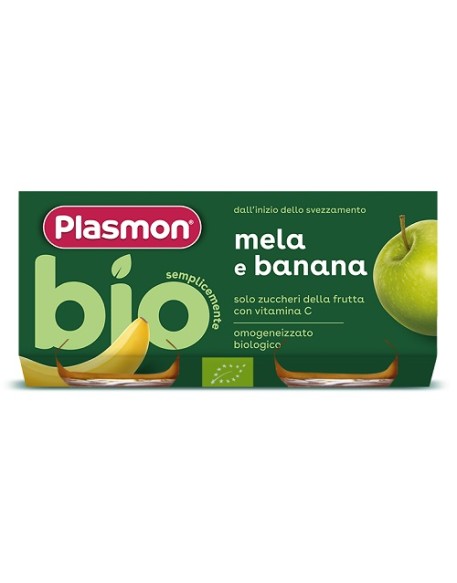 OMOG PLASMON BANANA MELA BIO 2X8