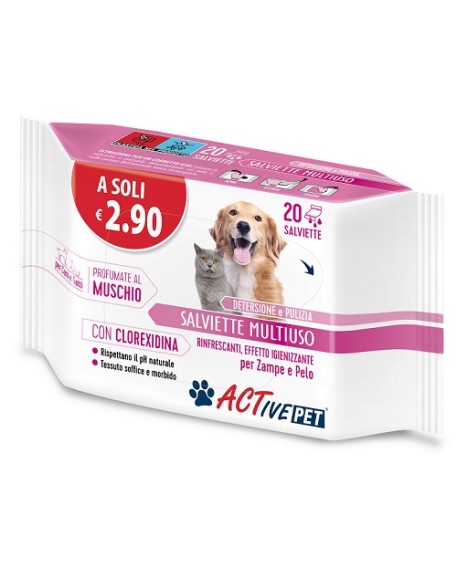 ACTIVE PET SALVIETTE CLX 20 PEZZI