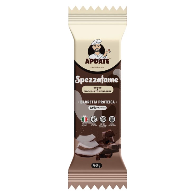 BARRETTA PROTEICA SPEZZAFAME COCCO CIOCCOLATO FONDENTE 12 PEZZI DA 40 G BARRETTA PROTEICA SPEZZAFAME COCCO CIOCCOLATO FONDENTE 12 PEZZI DA 40 G