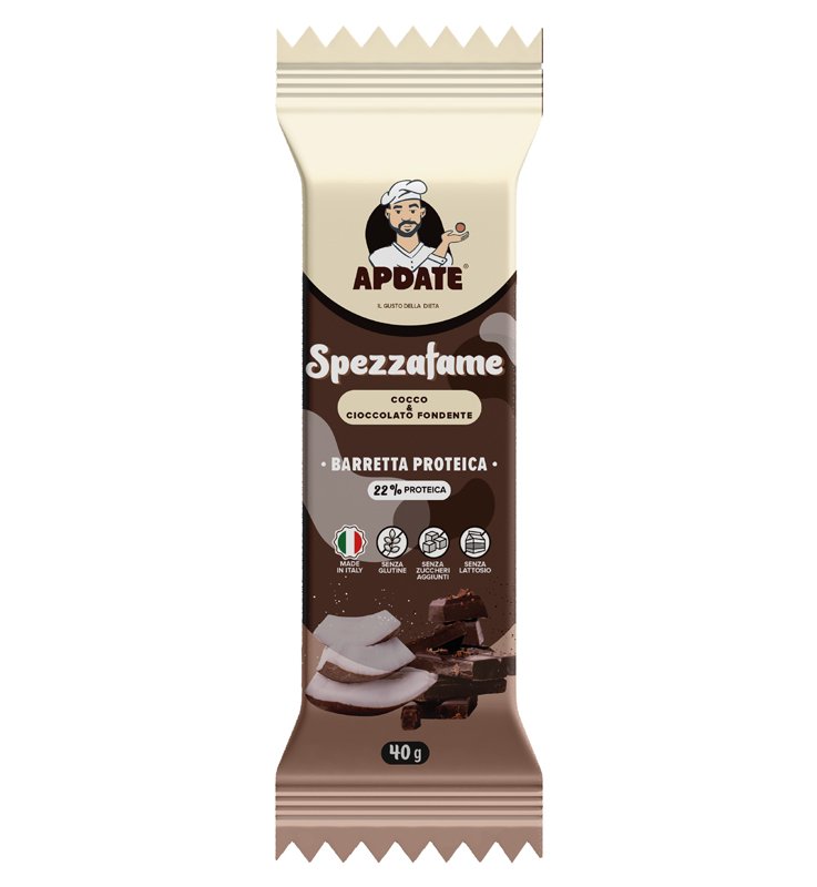 BARRETTA PROTEICA SPEZZAFAME COCCO CIOCCOLATO FONDENTE 12 PEZZI DA 40 G