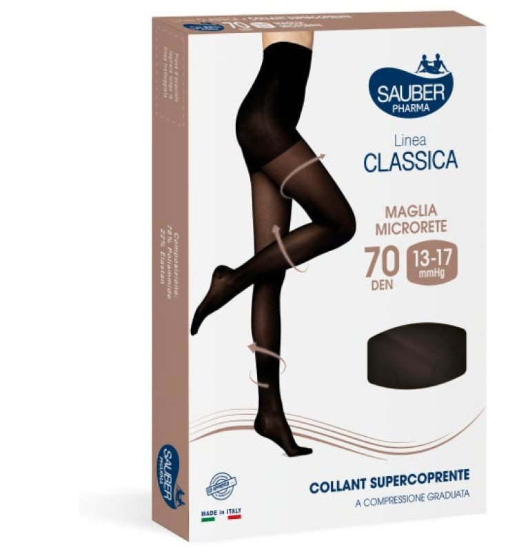 SAUBER COLLANT COPRENTE 70 MAGLIA LISCIA NERO 3 LINEA CLASSICA