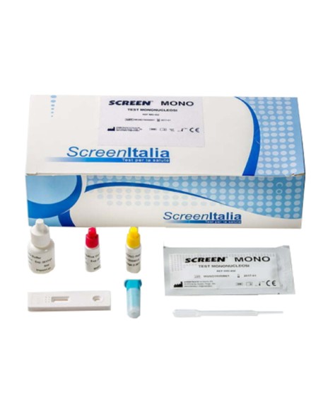 SCREEN TEST RAPIDO SCREEN TEST MONONUCLEOSI INDIVIDUAZIONE QUALITATIVA ANTICORPI ETEROFILI IN SANGUE INTERO/SIERO/PLASMAMEDIANTE IMMUNOCROMATOGRAFIA 25 PEZZI SCREEN TEST RAPIDO SCREEN TEST MONONUCLEOSI INDIVIDUAZIONE QUALITATIVA ANTICORPI ETEROFILI IN SANGUE INTERO/SIERO/PLASMAMEDIANTE IMMUNOCROMATOGRAFIA 25 PEZZI