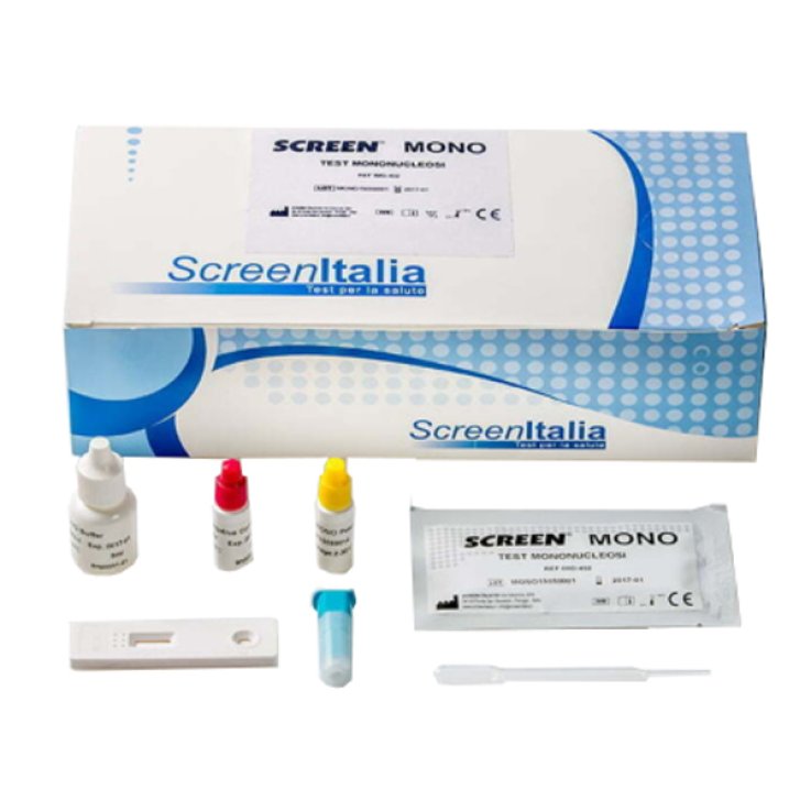 SCREEN TEST RAPIDO SCREEN TEST MONONUCLEOSI INDIVIDUAZIONE QUALITATIVA ANTICORPI ETEROFILI IN SANGUE INTERO/SIERO/PLASMAMEDIANTE IMMUNOCROMATOGRAFIA 25 PEZZI SCREEN TEST RAPIDO SCREEN TEST MONONUCLEOSI INDIVIDUAZIONE QUALITATIVA ANTICORPI ETEROFILI IN SANGUE INTERO/SIERO/PLASMAMEDIANTE IMMUNOCROMATOGRAFIA 25 PEZZI