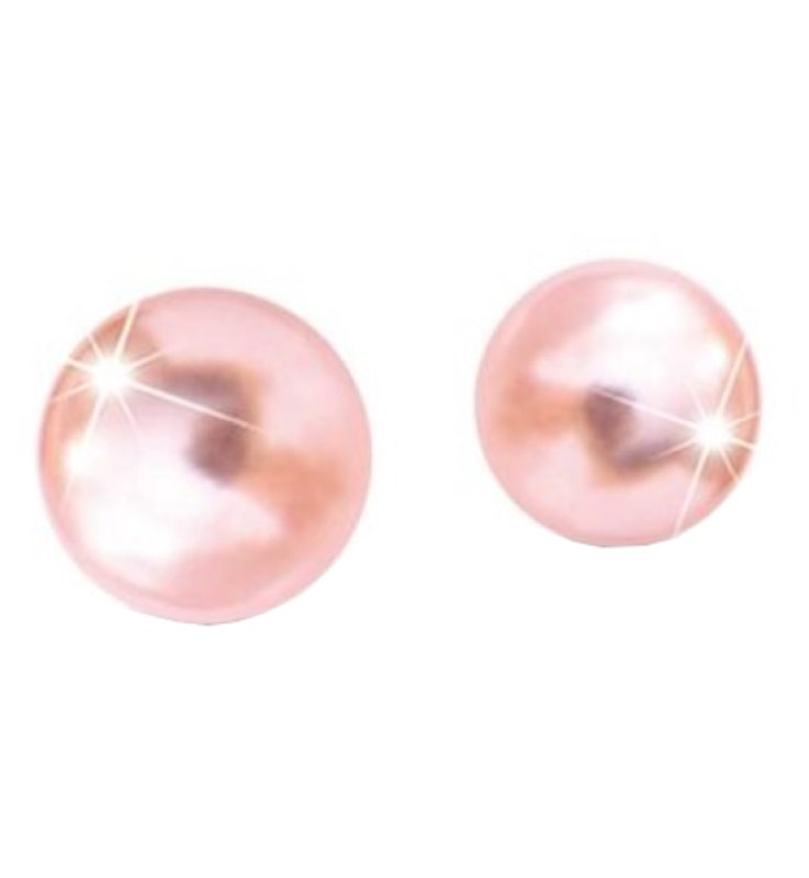 MJ POST 391 ORECCHINO LOBO PERLA ROSA 6 MM