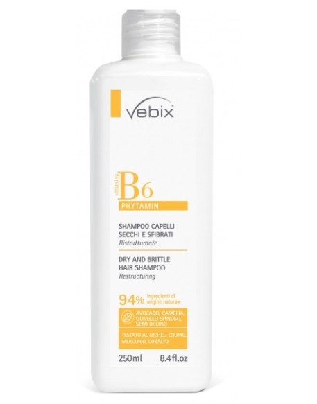 VEBIX PHYTAMIN B6 SHAMPOO CAPELLI SECCHI SFIBRATI RISTRUTTURANTE 250 ML