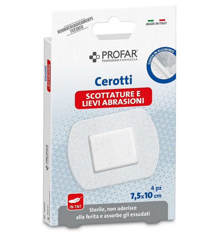 CEROTTI PROFAR SCOTTATURE 7,5X10CM 4 PEZZI CEROTTI PROFAR SCOTTATURE 7,5X10CM 4 PEZZI
