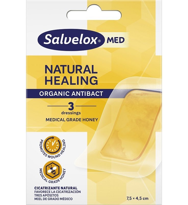 CEROTTO SALVELOX MED NATURAL HEALING ORGANIC ANTIBACT 7,5X4,5CM 3 PEZZI
