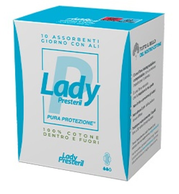 LADY PRESTERIL ASSORBENTI GIORNO CON ALI RIPIEGATI BIODEGRADABILI 10 PEZZI