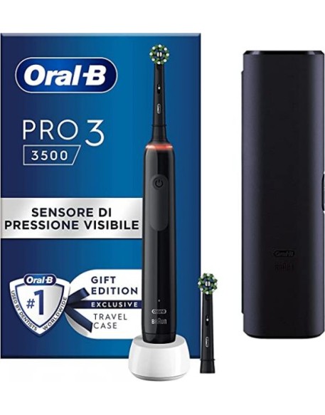 ORAL-B PRO 3 BLACK SPAZZOLINO ELETTRICO + 2 REFILL