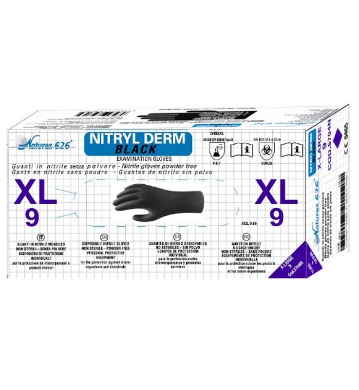 GUANTI NITR.S/POLV NERO XL NACAT
