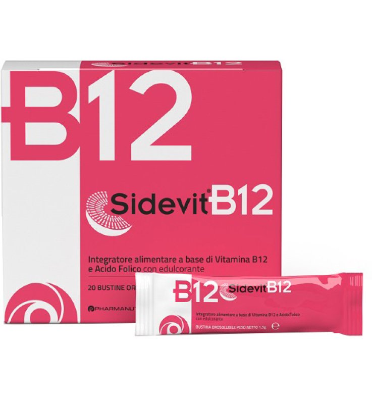 Sidevit B12 | Vitamina B12 Sucrosomiale 1000 mcg + Quatrefolic 20STICK