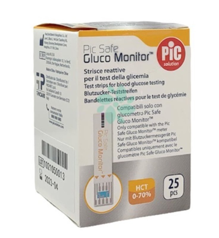 STRISCE MISURAZIONE GLICEMIA PIC GLUCO MONITOR 25 PEZZI