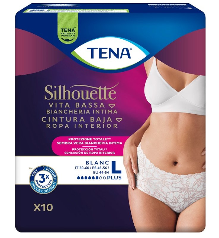 TENA SILHOUETTE P WHITE L 10PZ TENA SILHOUETTE P WHITE L 10PZ