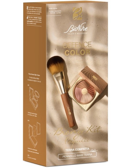 DEFENCE COLOR BRONZE KIT 2025 TERRA COMPATTA 211 COQUILLE +PENNELLO MAXI TERRA DEFENCE COLOR BRONZE KIT 2025 TERRA COMPATTA 211 COQUILLE +PENNELLO MAXI TERRA