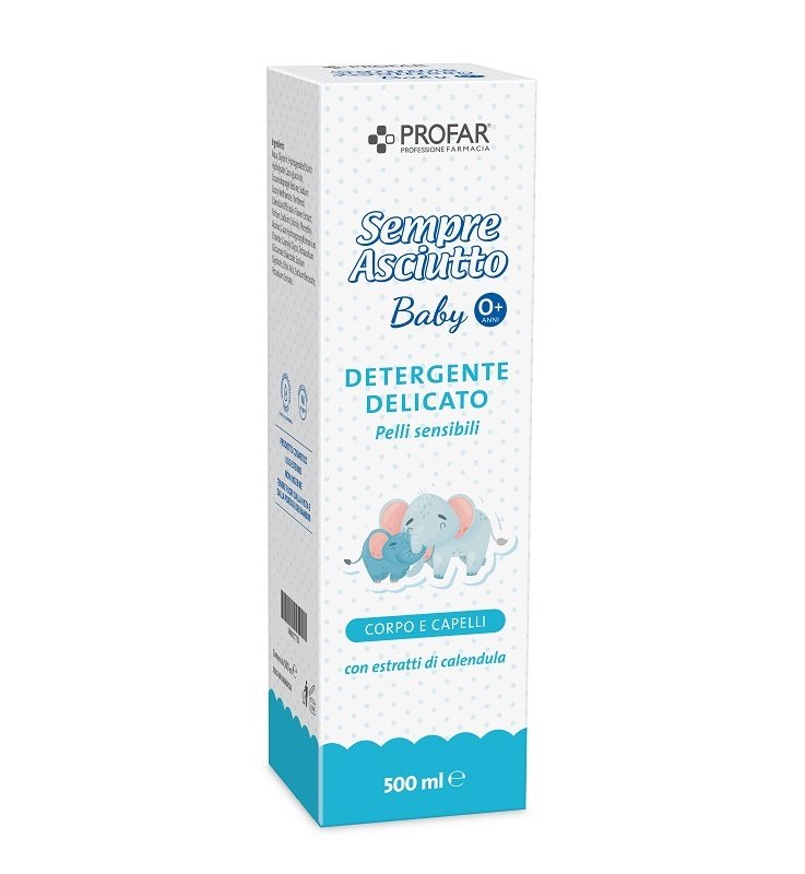 PROFAR SEMPRE ASCIUTTO DETERGENTE DELICATO CORPO CAPELLI BABY 500 ML