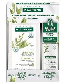 KLORANE KIT AVENA SHAMPOO USO FREQUENTE&ALTA TOLLERABILITA'AVENA 400 ML + SHAMPOO SECCO AVENA&CERAMIDE 50 ML