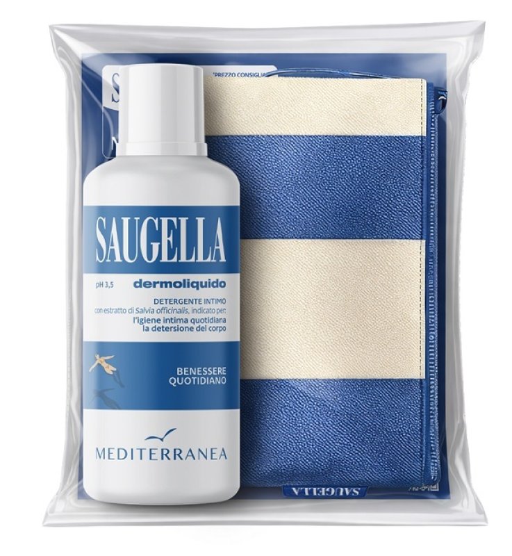 Saugella Seguimi | Detergente Intimo Rinfrescante e Antiodore con Salvia 500 ml + Pochette