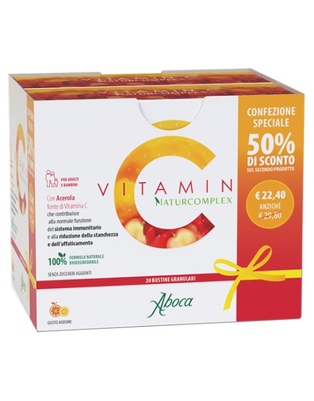 VITAMIN C NATURCOMPLEX 20 BUSTINE GRANULARI CONFEZIONE SPECIALE 1+1