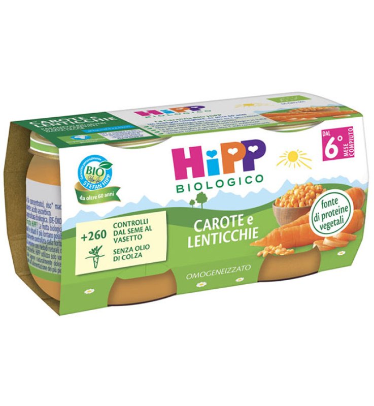 HIPP BIO OMOGENEIZZATO CAROTE/LENTICCHIE 2X80 G