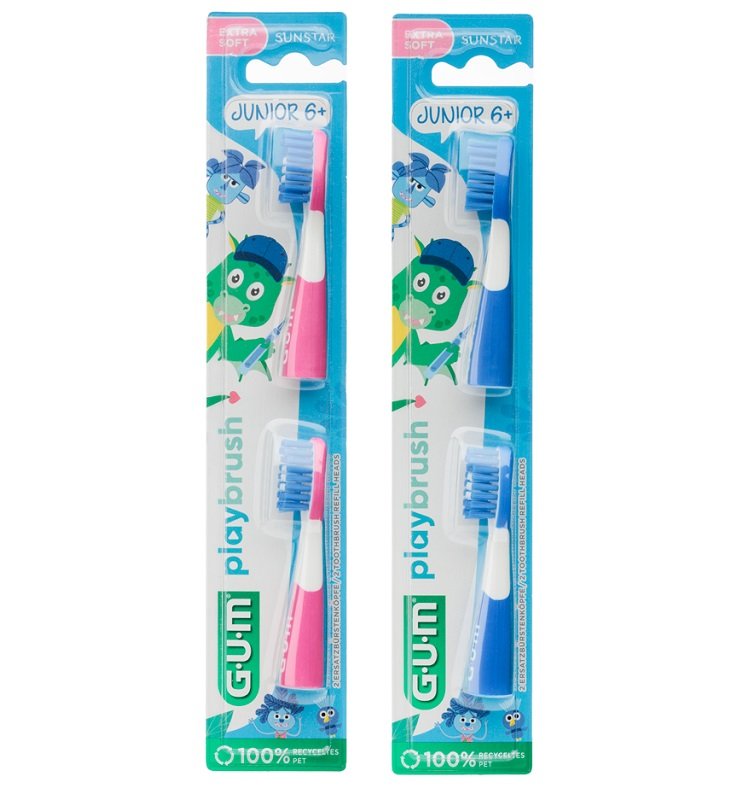 GUM PLAYBRUSH SPAZZOLINO JUNIOR 6+ REFILL BLU
