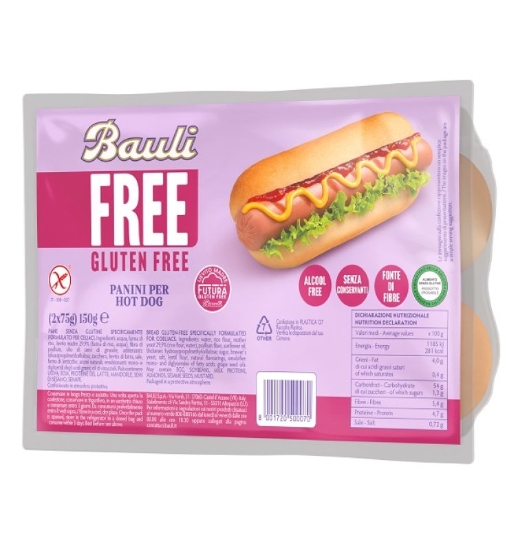 BAULI FREE Panini HotDog 2x75g BAULI FREE Panini HotDog 2x75g