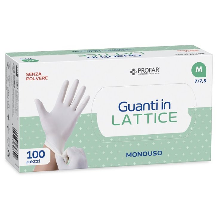 PROFAR GUANTO IN LATTICE SENZA POLVERE M 100 PEZZI PROFAR GUANTO IN LATTICE SENZA POLVERE M 100 PEZZI